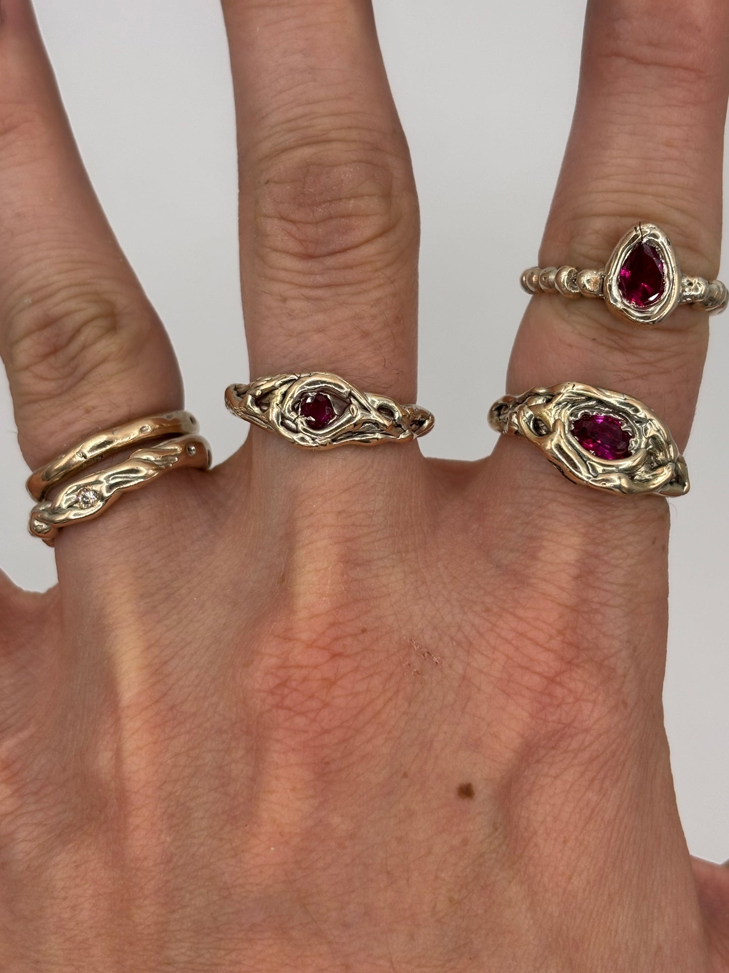 Ruby Drop 9ct Gold Ring