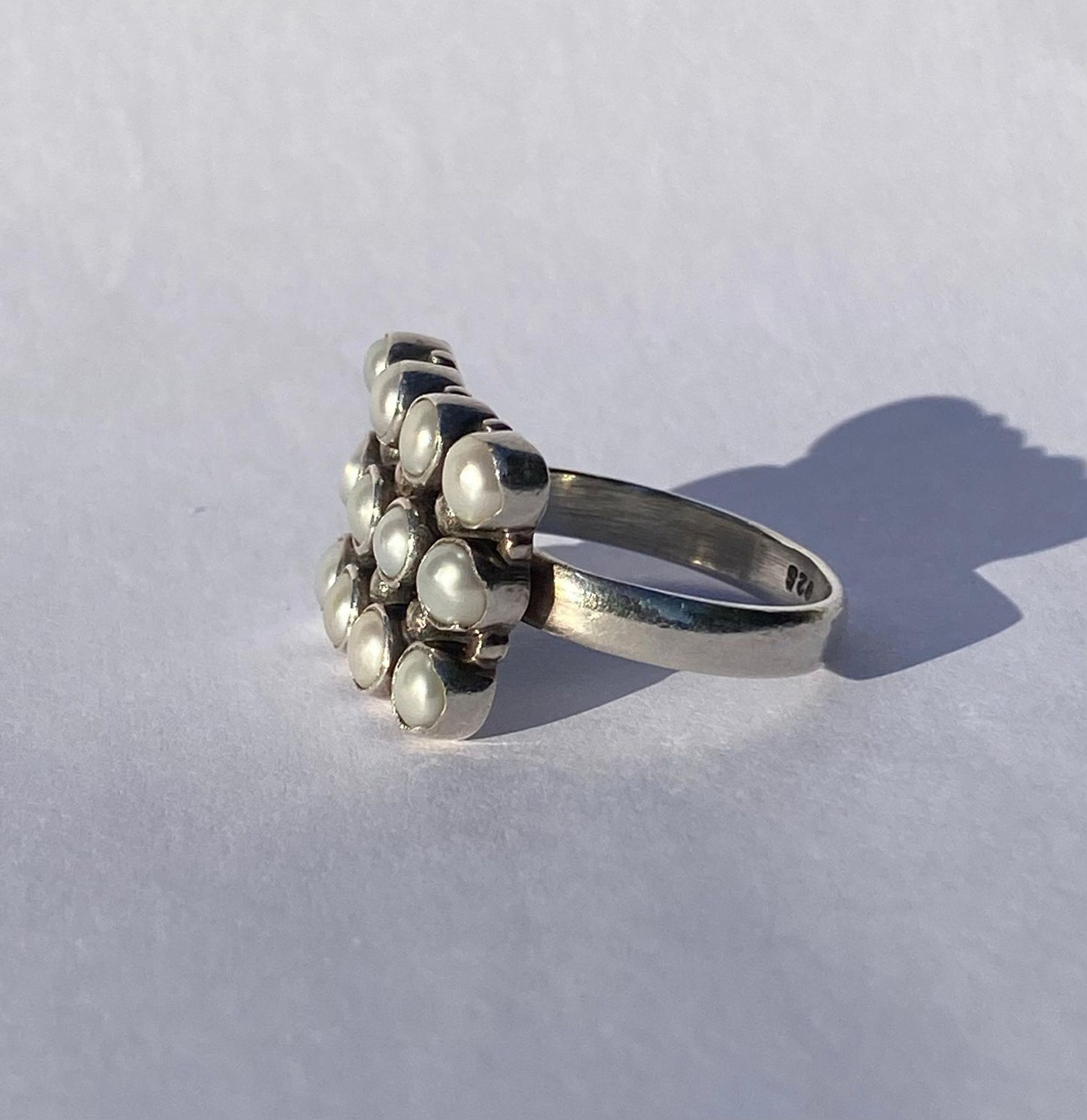 Vintage Pearl Ring in Silver