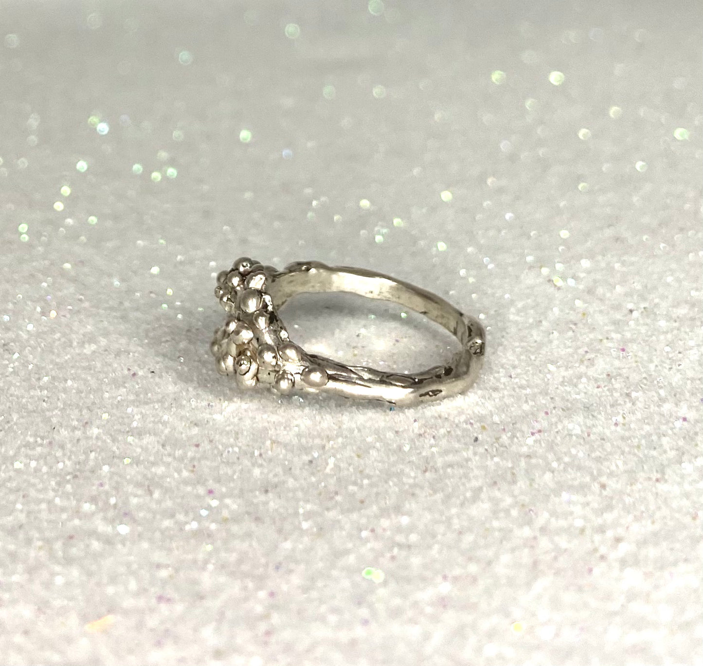 Small Silver Bubbles and Pink Tourmaline