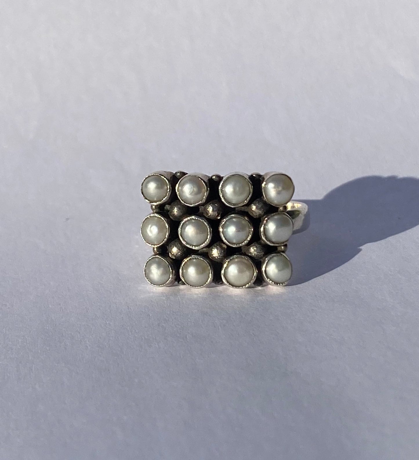 Vintage Pearl Ring in Silver