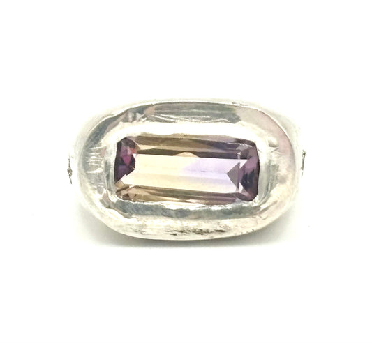 Ametrine Industrial Style Ring