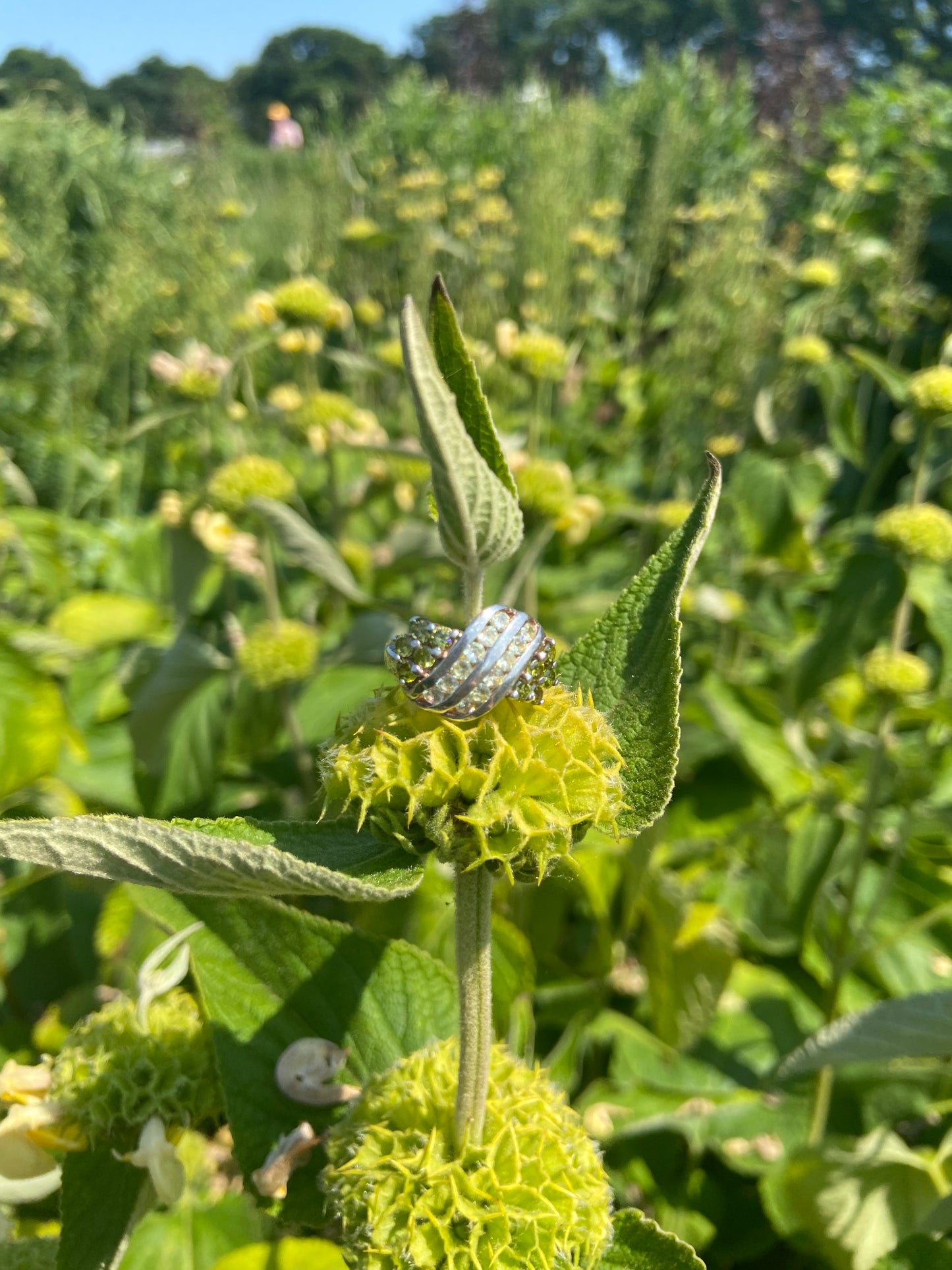 Vintage Silver Ring with Citrines and Peridots