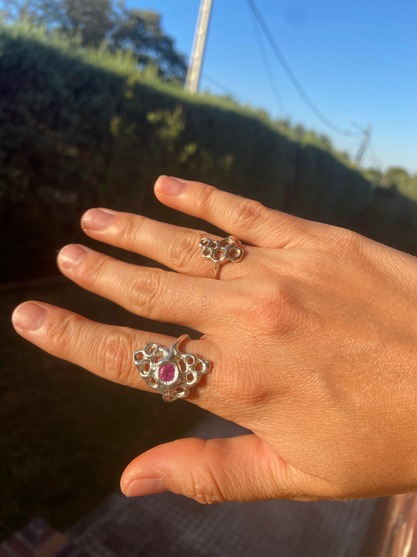 Barbie Ring in Silver with a Pink Sapphire