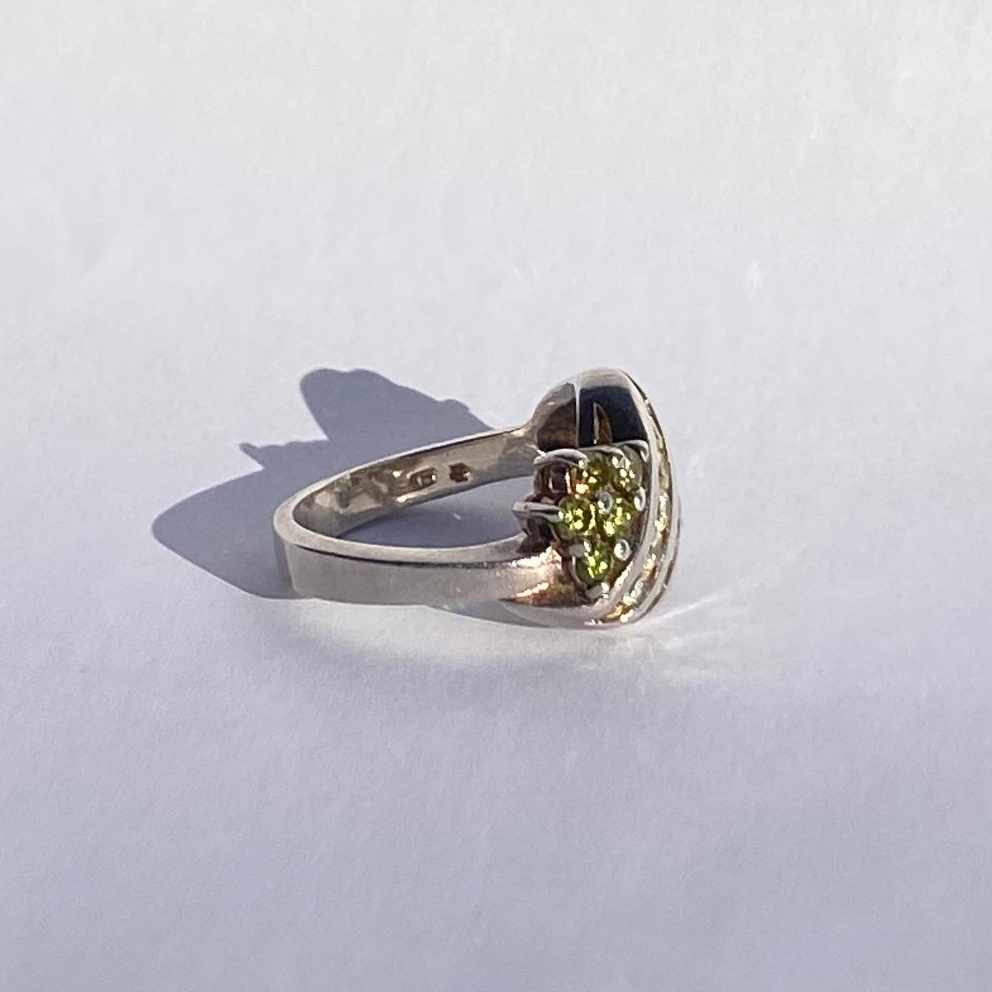 Vintage Silver Ring with Citrines and Peridots