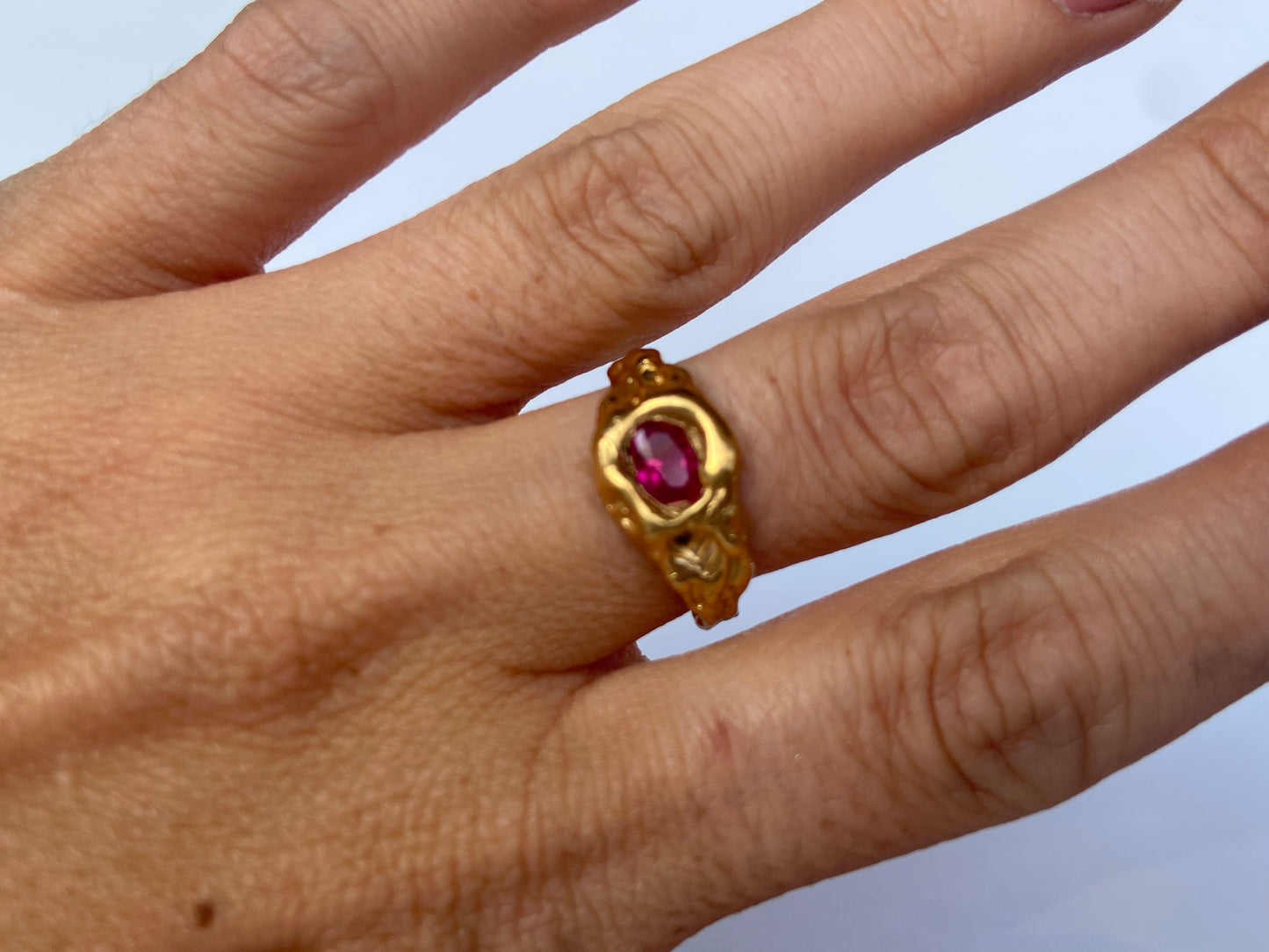 Ruby Gold Fire Ring
