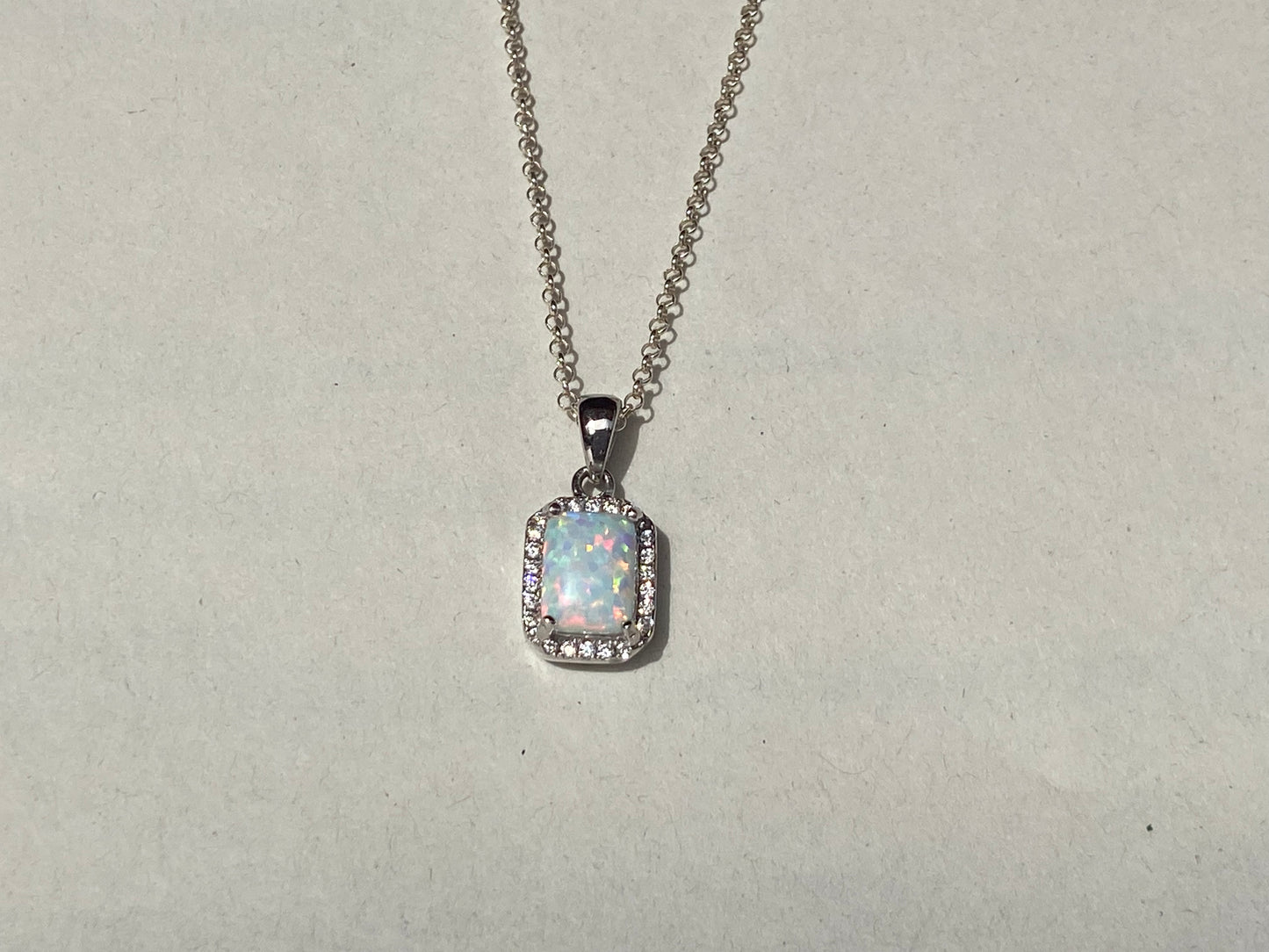 Vintage Opal and CZ pendant