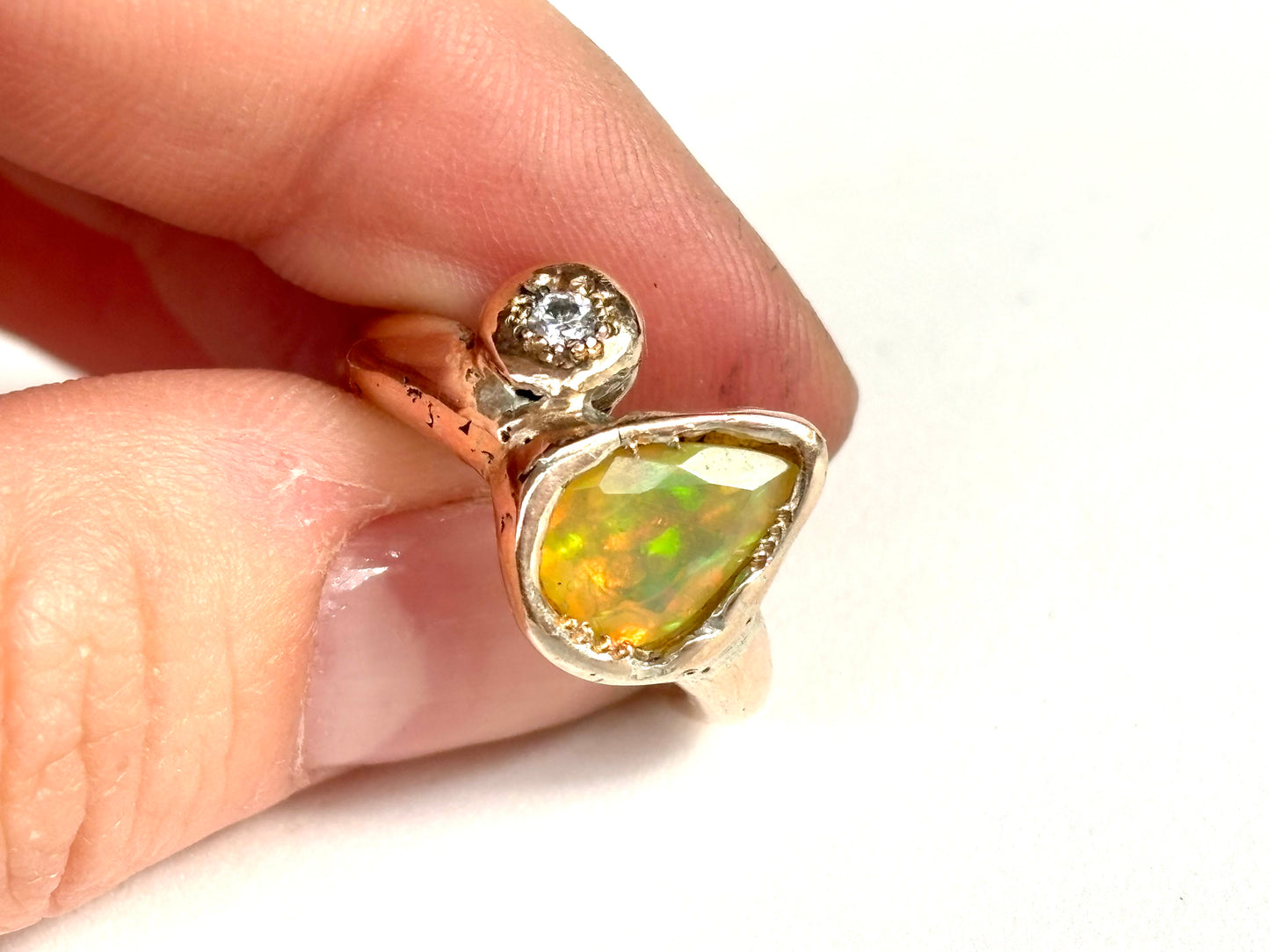 Opal and Moissanite Sparkle