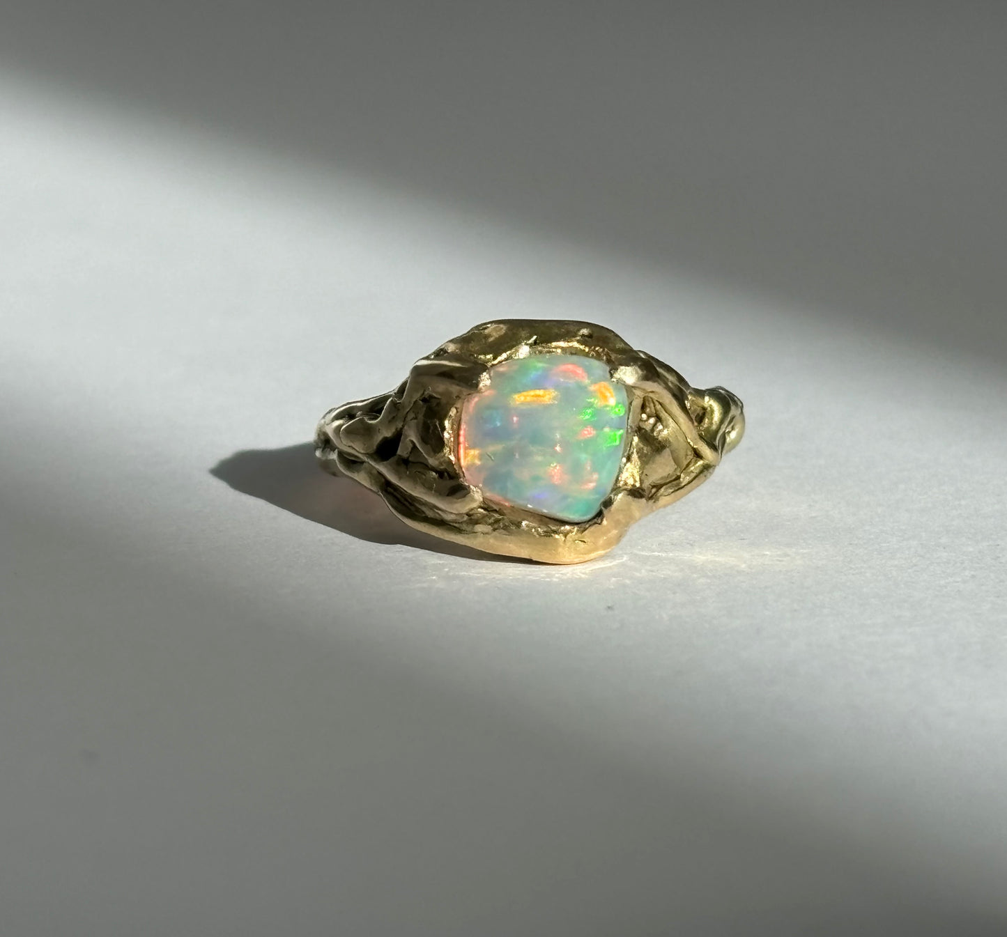 Aurora Opal Gold Ring