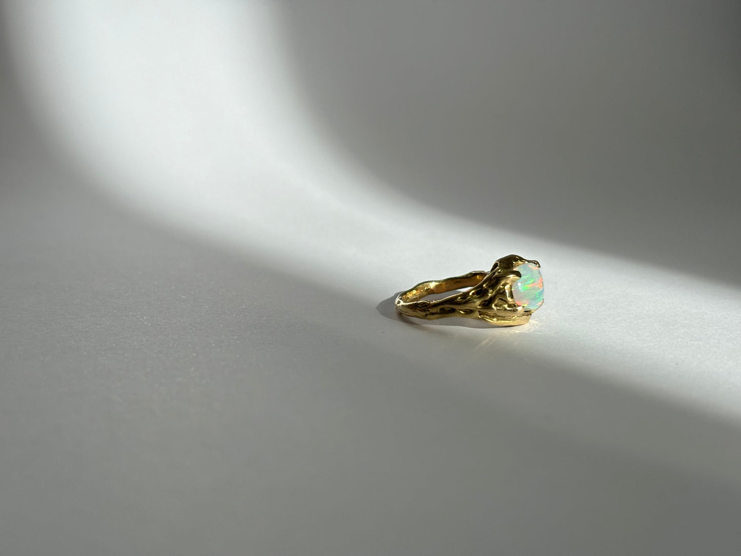 Aurora Opal Gold Ring