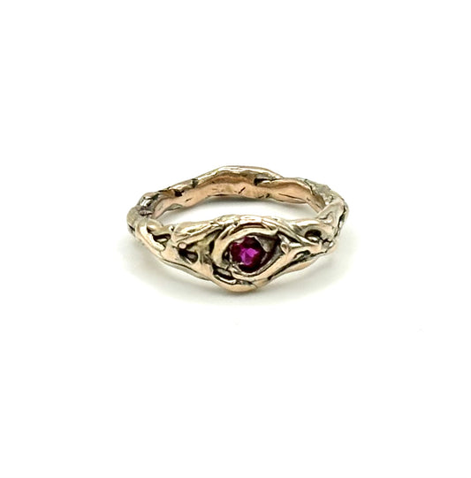 Adoration Round Ruby 9ct Gold Ring