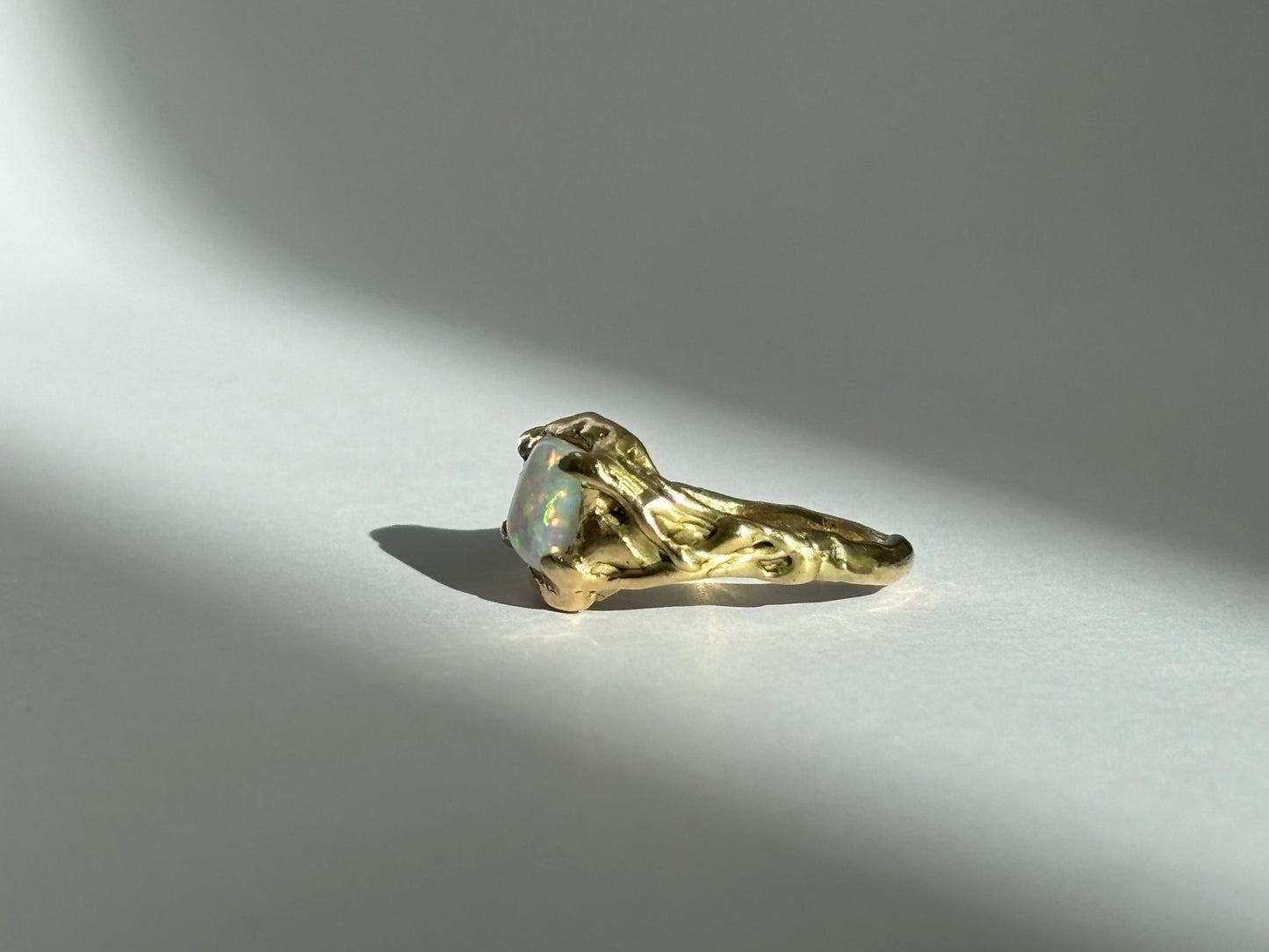 Aurora Opal Gold Ring