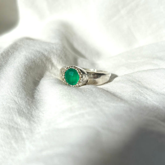 Green Oasis Silver Ring