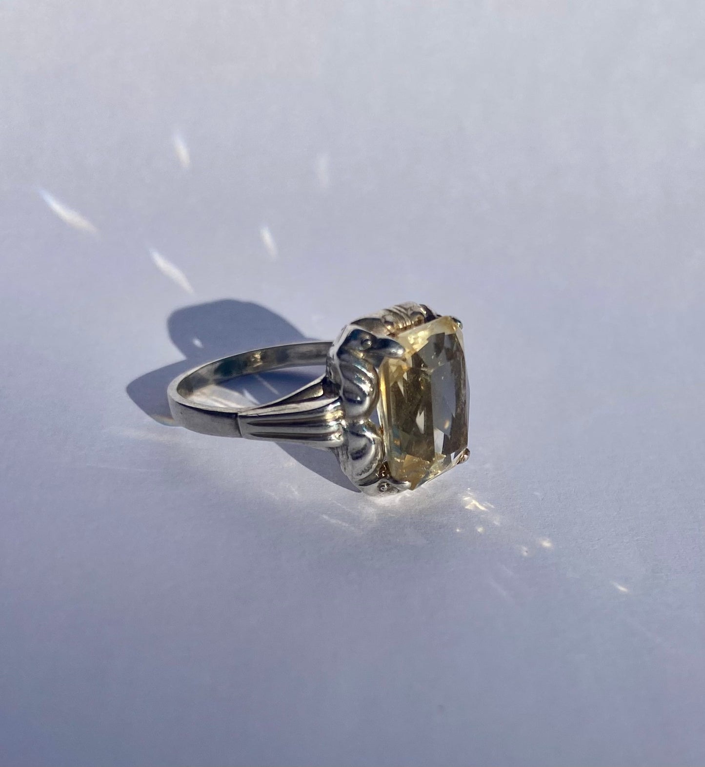 citrine silver ring  vintage jewellery 