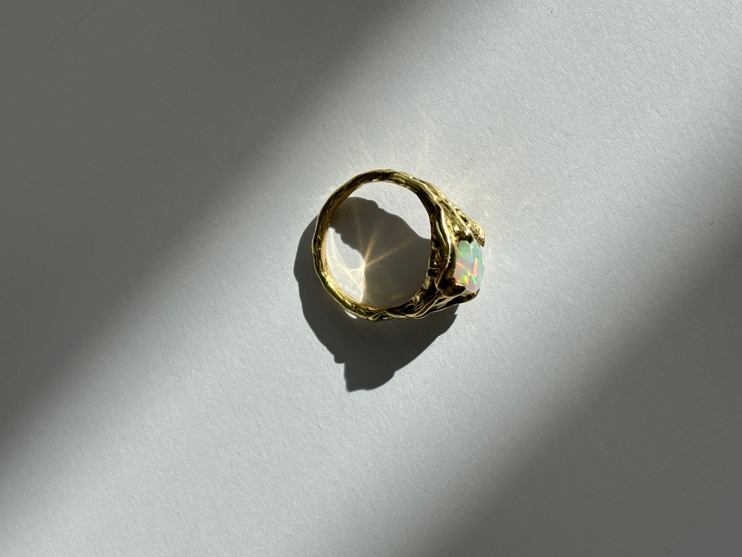 Aurora Opal Gold Ring