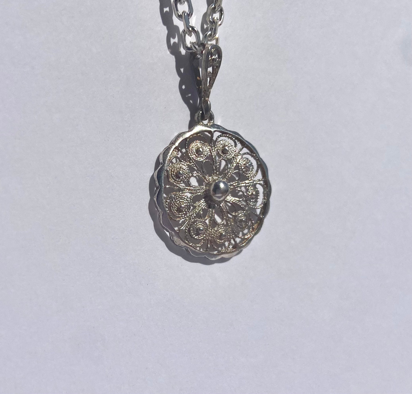 Vintage Silver Pendant Filigree