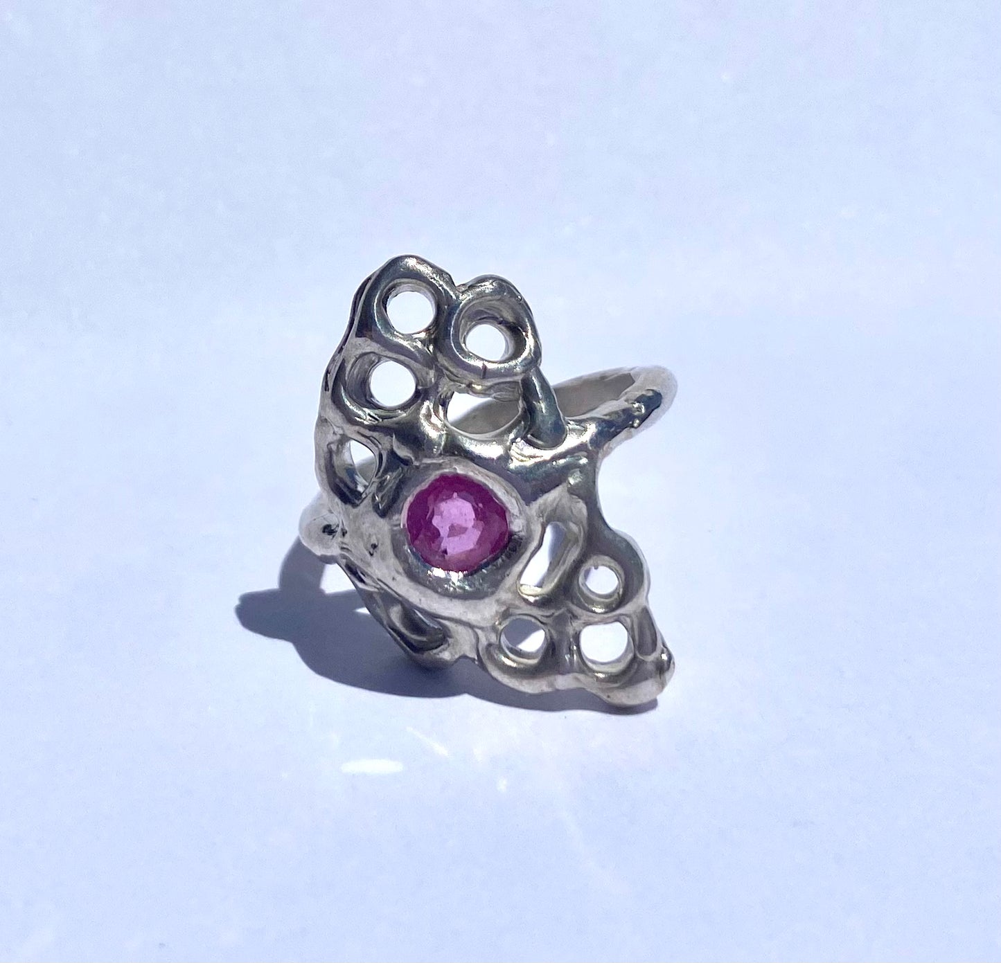 Barbie Ring in Silver with a Pink Sapphire