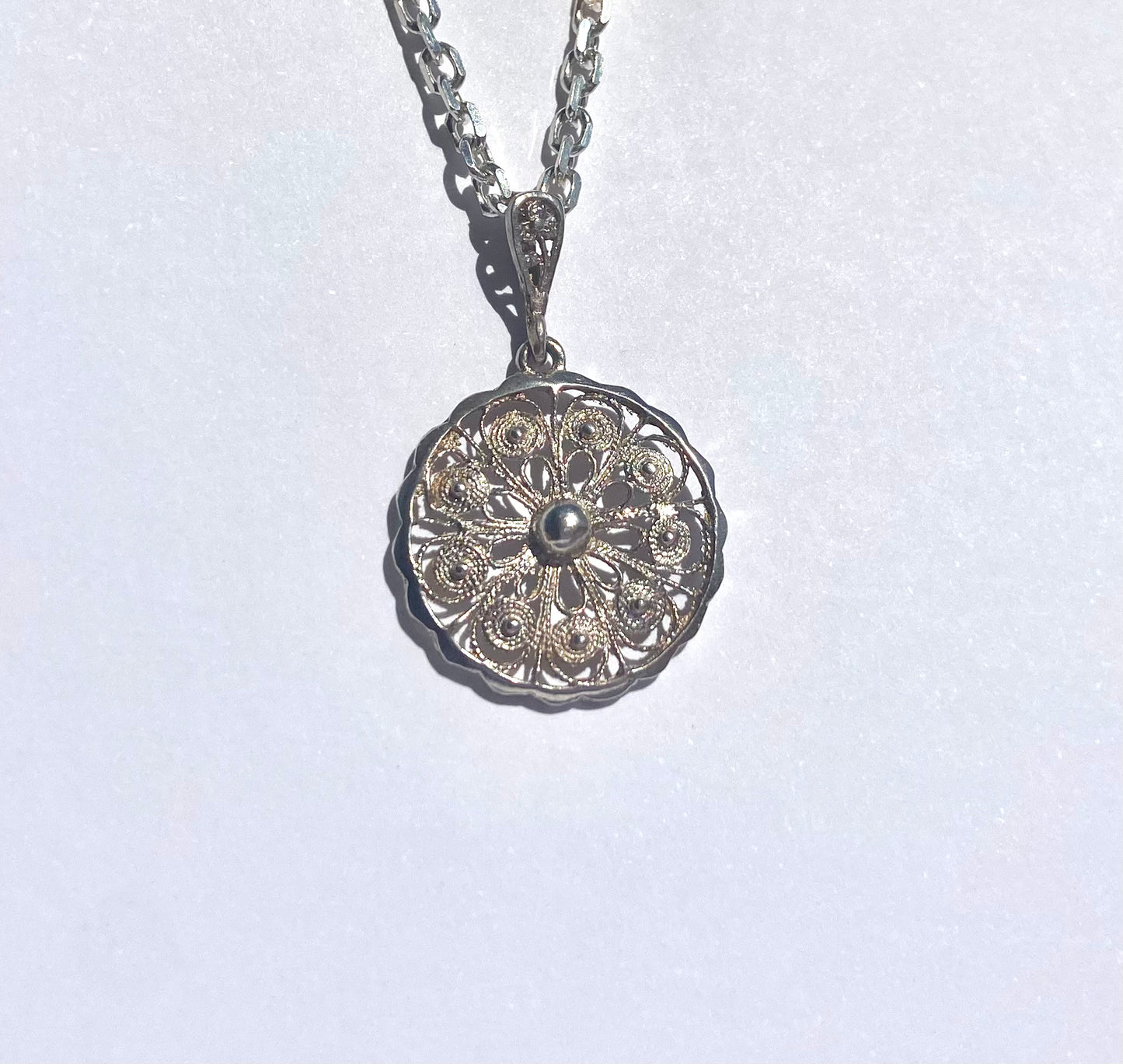 Vintage Silver Pendant Filigree